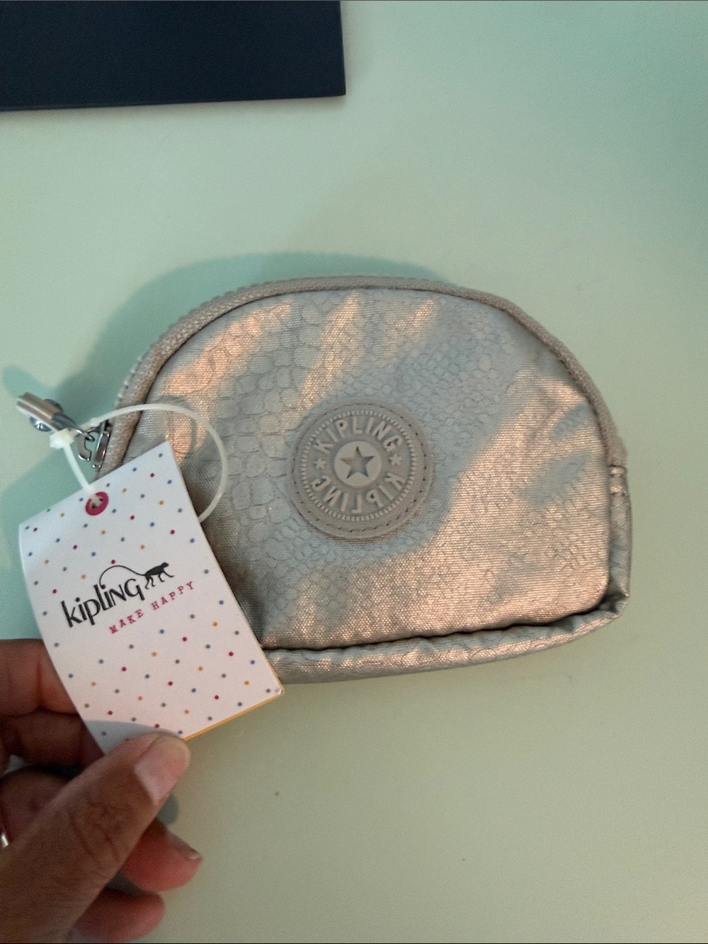 Kipling Bunny Sulver Beige Coin & Card Pouch